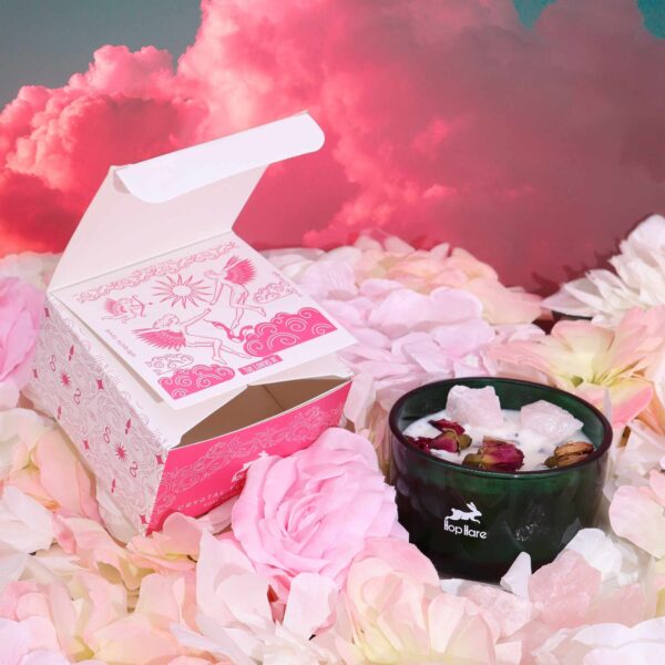 Hop Hare Crystal Magic Flower Candle - The Lovers - Image 5
