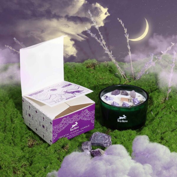 Hop Hare Crystal Magic Flower Candle - The Moon - Image 5